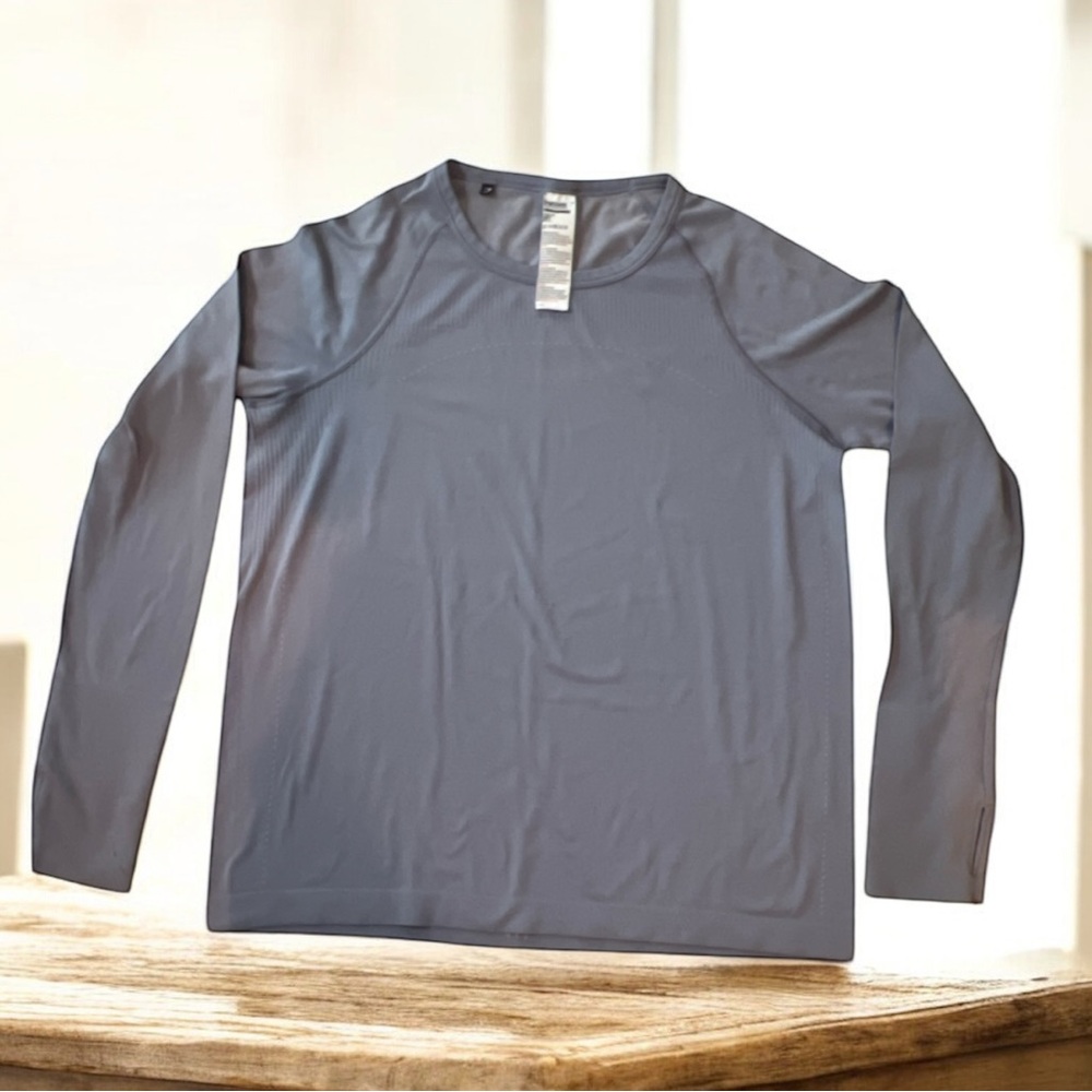 Gymshark Seamless Long Sleeve Athletic Top Gray-lavender‎ Women’s Medium